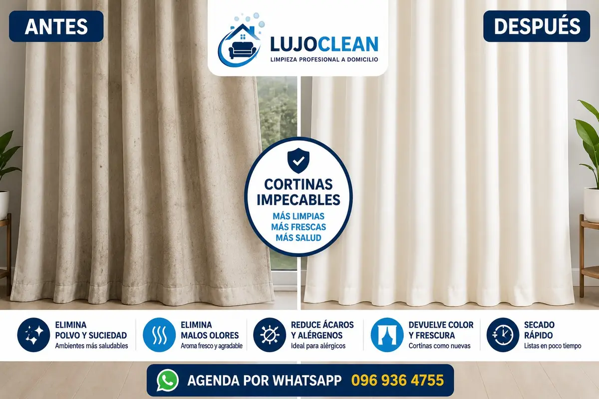 Lavado de cortinas en Guayaquil antes y después